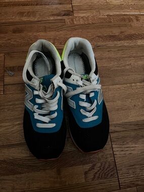 New Balance Kids Blue, Black & White Lace-Up Sneakers